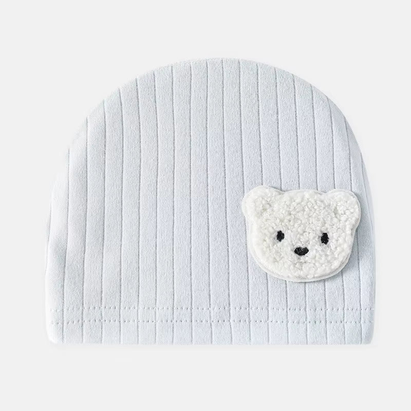 Baby Ribbed Cotton Romper with Hat – Soft Blue Wrap Snap Onesie (Newborn–6M)
