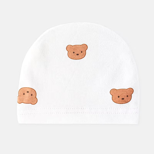 Unisex Newborn Organic Cotton Wrap Romper with Hat– Teddy Bear Print