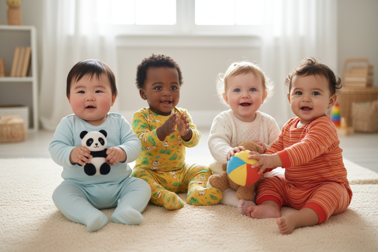 all 4 babies of different ethinicity